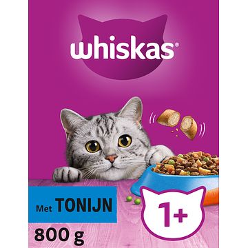 Foto van Whiskas adult kattenbrokken tonijn doos 800g bij jumbo