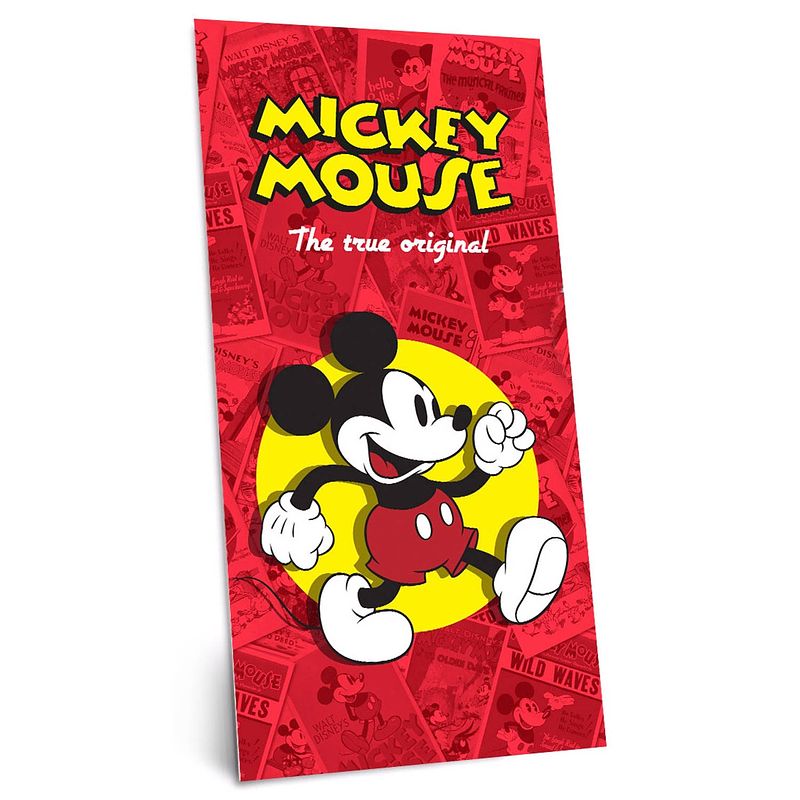 Foto van Disney strandlaken mickey mouse 150 x 75 cm katoen rood/geel