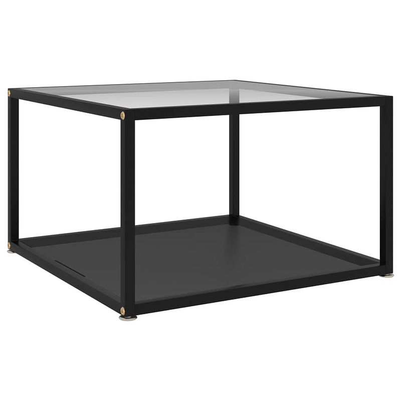 Foto van Vidaxl salontafel 60x60x35 cm gehard glas transparant en zwart