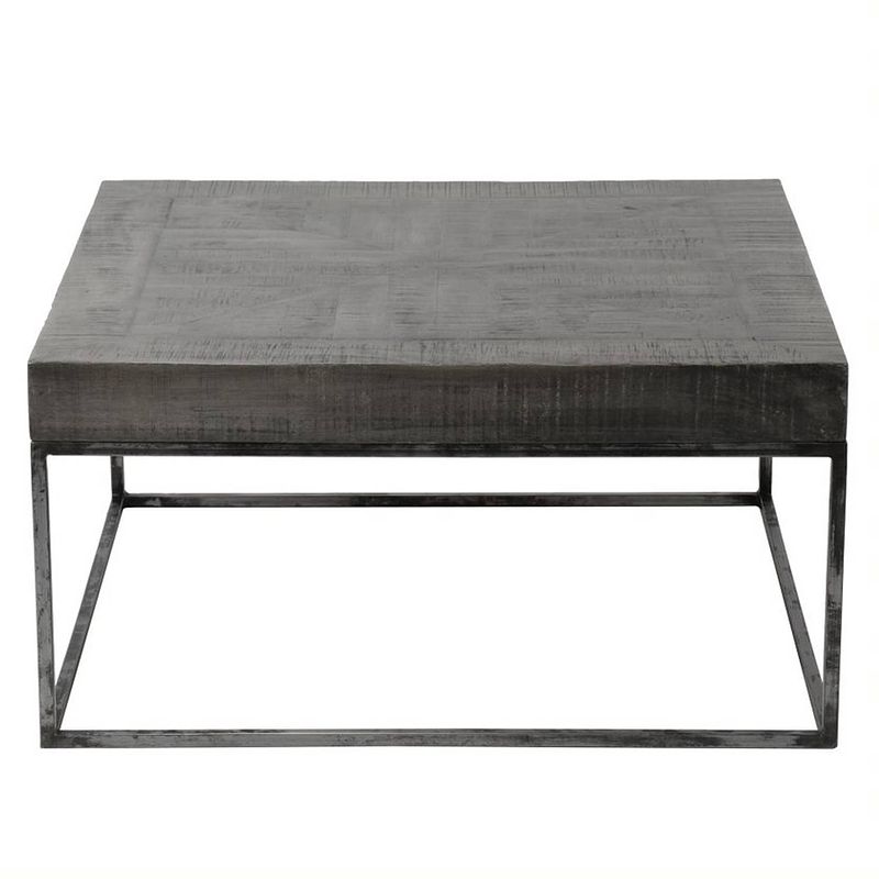 Foto van Giga meubel gm salontafel vierkant - grijs - mangohout - 80x80x40cm