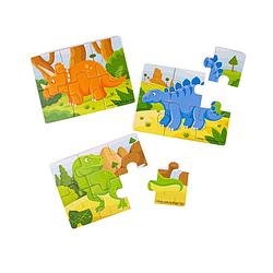 Foto van Bigjigs dinosaurus (6-delige puzzels) 3 puzzels