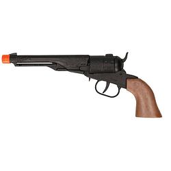 Foto van Cowboy speelgoed revolver/pistool metaal 8 schots plaffertjes - verkleedattributen