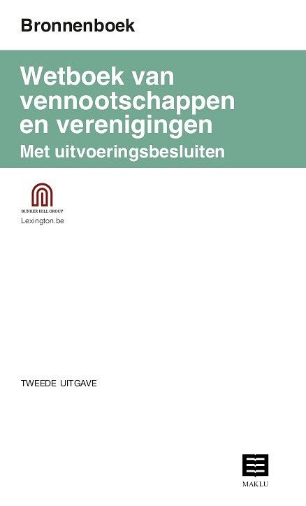 Foto van Bronnenboek wetboek vennootschappen en verenigingen met uitvoeringsbesluiten - bunker hill group - paperback (9789046611203)