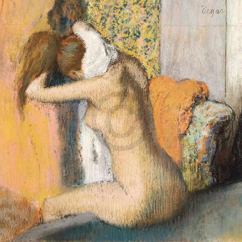 Foto van Edgar degas - frau nach dem bade kunstdruk 80x60cm