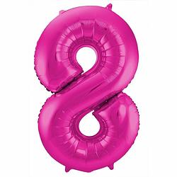 Foto van Cijfer 8 ballon roze 86 cm - ballonnen