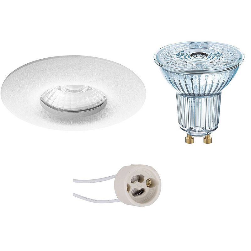 Foto van Led spot set - osram parathom par16 930 36d - pragmi luno pro - waterdicht ip65 - gu10 fitting - dimbaar - inbouw rond -