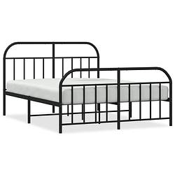 Foto van Vidaxl bedframe met hoofd- en voeteneinde metaal zwart 140x200 cm