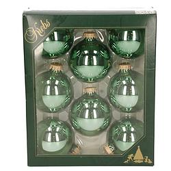 Foto van 24x jade groene glazen kerstballen glans 7 cm kerstboomversiering - kerstbal