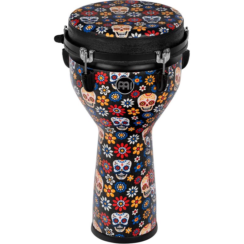 Foto van Meinl jd10da-dh jumbo series day of the dead designer head djembe 10 inch