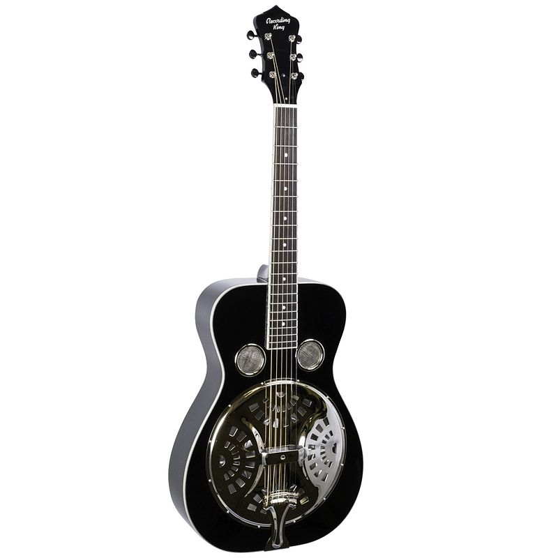 Foto van Recording king rr-36-bk maxwell roundneck resonator akoestische gitaar