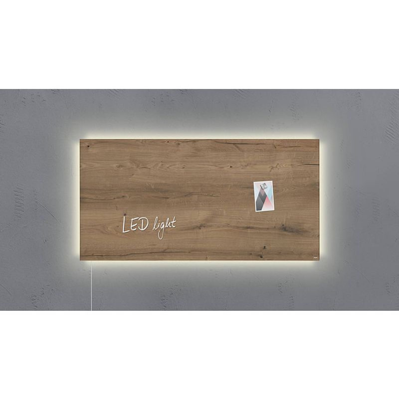 Foto van Glasmagneetbord sigel artverum led 910x460x15 natural wood