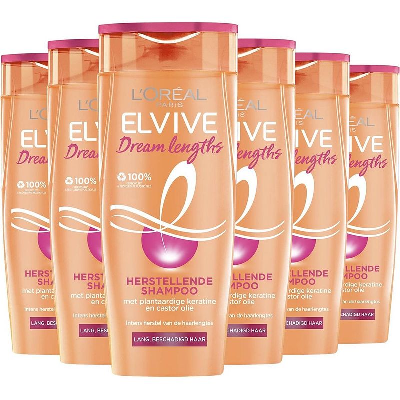 Foto van L'oréal paris elvive dream lengths shampoo - 6 x 250 ml - voordeelverpakking