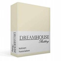 Foto van Dreamhouse bedding katoen hoeslaken - 100% katoen - lits-jumeaux (180x200 cm) - zand, creme