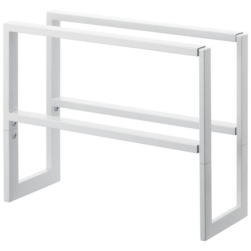 Foto van Yamazaki extendable shoe rack 2 tier - line - white