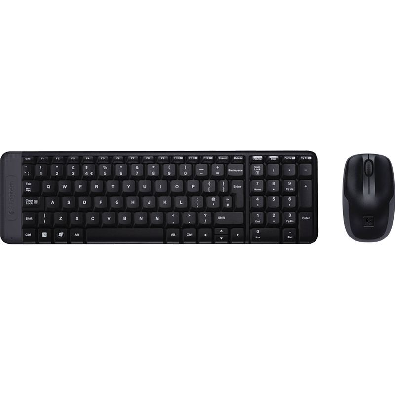 Foto van Logitech mk220 wireless combo (qwerty) toetsenbord zwart