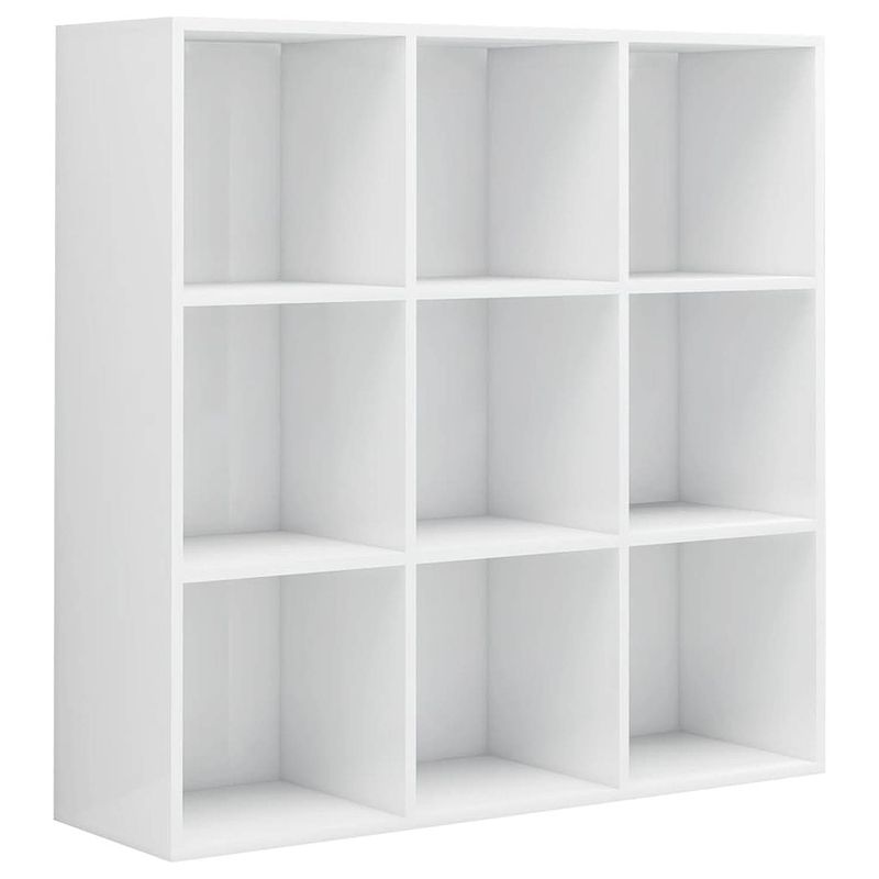 Foto van Vidaxl boekenkast 98x30x98 cm spaanplaat hoogglans wit