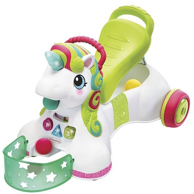 Foto van Infantino looptrainer large 3 in 1 ride on unicorn