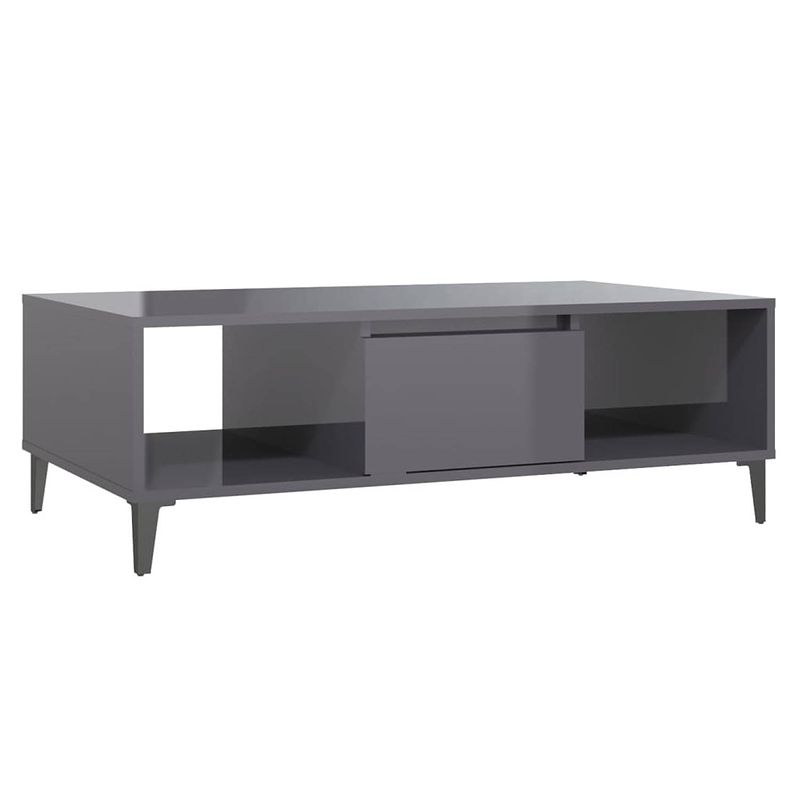 Foto van Vidaxl salontafel 103,5x60x35 cm spaanplaat hoogglans grijs