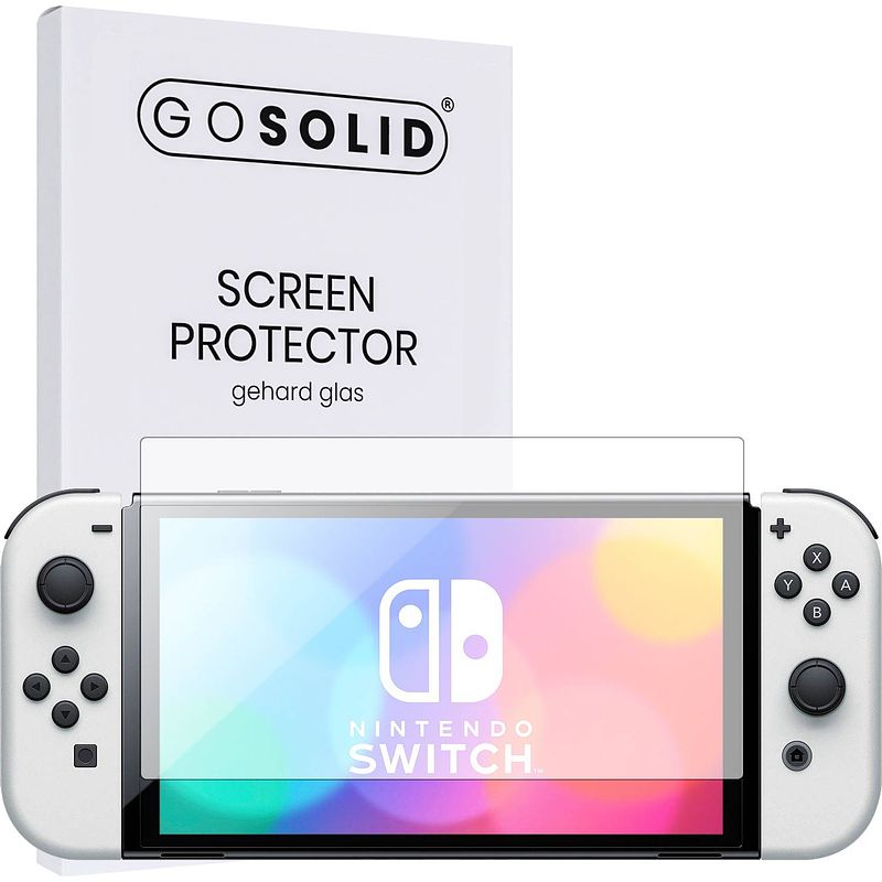 Foto van Go solid! nintendo switch oled screenprotector gehard glas