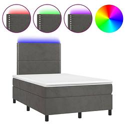 Foto van The living store boxspring bed - fluweel - 203x120x118/128cm - led