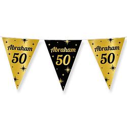 Foto van Paperdreams vlaggenlijn - luxe abraham/50 jaar feest- 10m - goud/zwart - folie - vlaggenlijnen