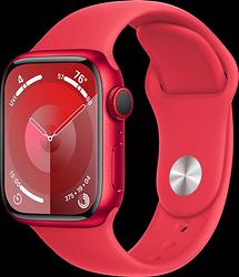 Foto van Apple watch series 9 4g 41mm product(red) aluminium sportband m/l