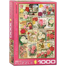 Foto van Eurographics puzzel roses - seed catalogue - 1000 stukjes