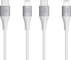 Foto van Bluebuilt usb c naar lightning kabel 1,5m nylon wit duo pack