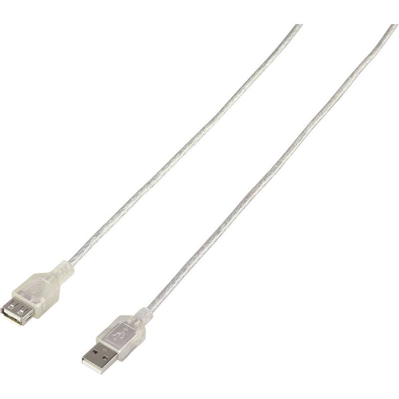 Foto van Renkforce usb-kabel usb 2.0 usb-a stekker, usb-a bus 4.50 m doorzichtig rf-4538150