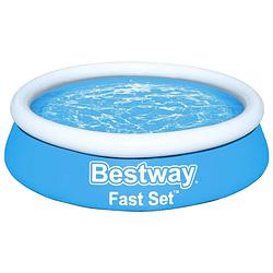Foto van Bestway fast set zwembad opblaasbaar rond 183x51 cm blauw