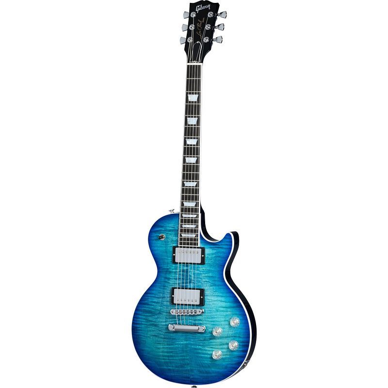 Foto van Gibson les paul modern figured cobalt burst elektrische gitaar met hardshell case