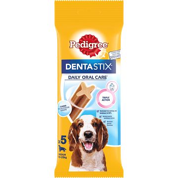 Foto van Pedigree dentastix medium kauwstaaf gebitsverzorgende hondensnack 5 stuks bij jumbo