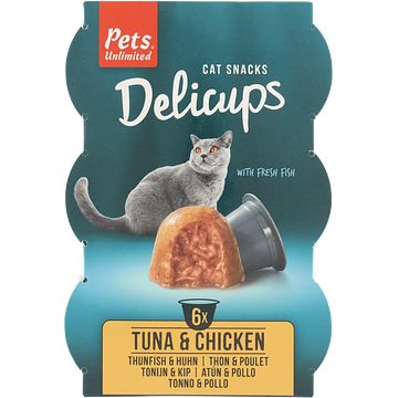 Foto van Pet's unlimited delicups tonijn & kip bij jumbo