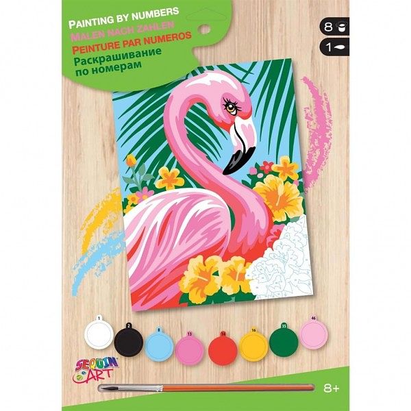Foto van Schilderen op nummer flamingo