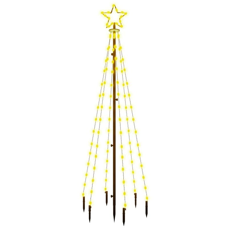 Foto van Vidaxl kerstboom met grondpin 108 led'ss warmwit 180 cm