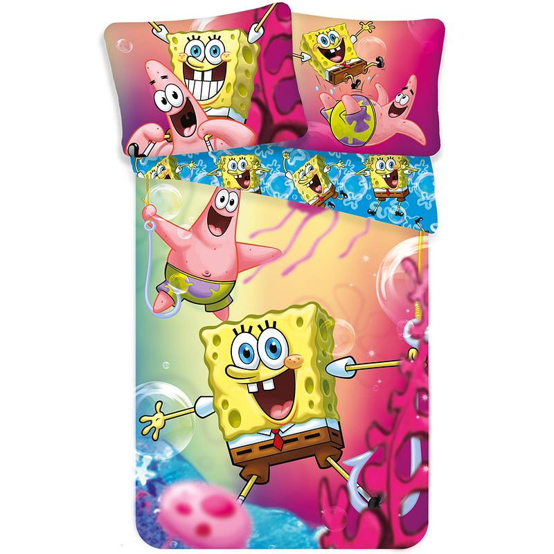 Foto van Spongebob dekbedovertrek fun - eenpersoons - 140 x 200 cm - multi