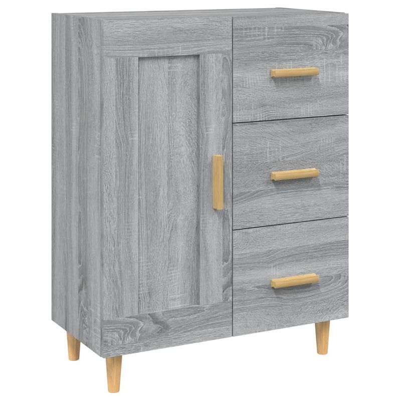 Foto van Vidaxl dressoir 69,5x34x90 cm bewerkt hout grijs sonoma eikenkleurig