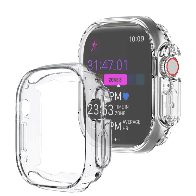 Foto van Basey apple watch ultra (49 mm) screen protector beschermglas tempered glass - transparant