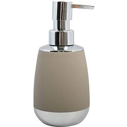 Foto van Msv zeeppompje/dispenser - bilbao - abs kunststof - taupe - 8 x 17 cm - 260 ml - zeeppompjes