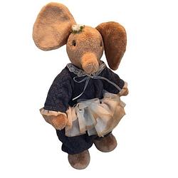 Foto van Clemens knuffelolifant firlefant 30 cm pluche bruin/blauw