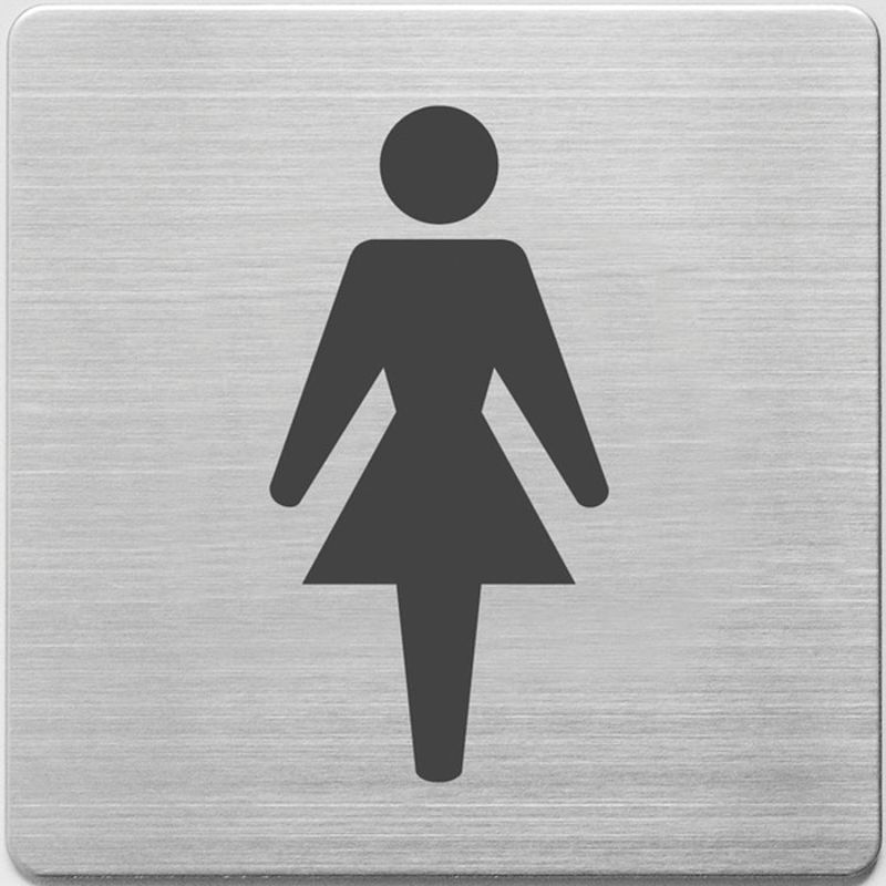 Foto van Pictogram alco rvs 90x90x1mm - wc dames -