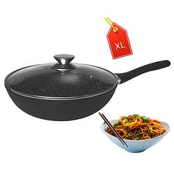 Foto van Cheffinger luxe wokpan met deksel - 28cm - inductie
