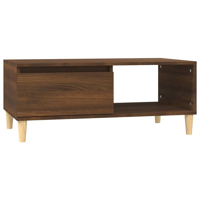 Foto van The living store salontafel scandinavische stijl - hout - 90 x 50 x 36.5 cm - bruineiken