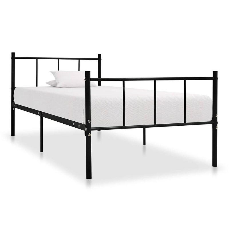 Foto van Vidaxl bedframe metaal zwart 90x200 cm