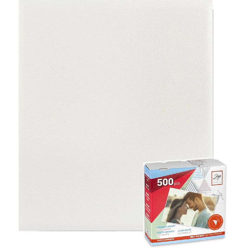 Foto van Fotoboek/fotoalbum met 20 paginas wit 32 x 32 x 2,5 cm inclusief plakkers - fotoalbums