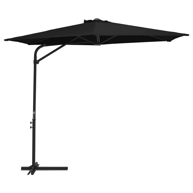 Foto van Vidaxl parasol met stalen paal 300 cm zwart