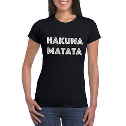 Foto van Hakuna matata tekst t-shirt zwart dames xl