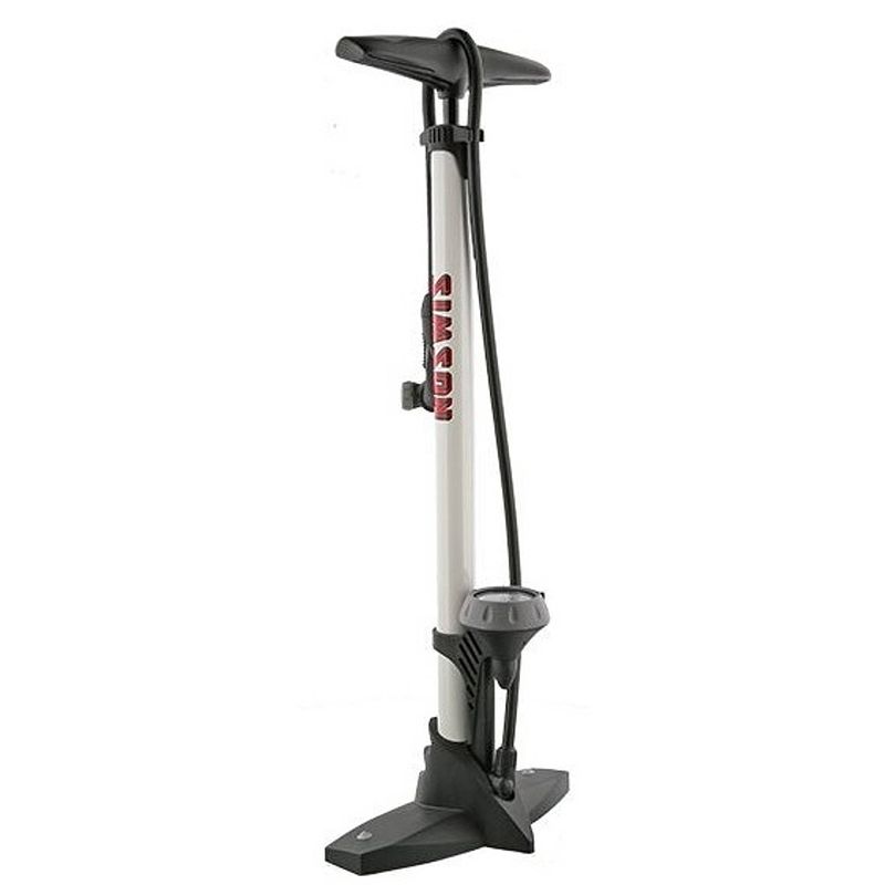 Foto van Simson fietspomp met manometer staal 61 cm wit (020601)