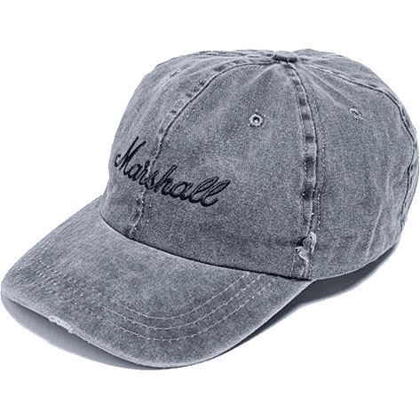 Foto van Marshall grey distressed baseball cap met zwart logo