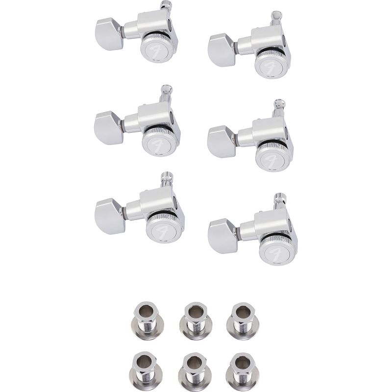 Foto van Fender locking tuners lh chrome linkshandige locking stemmechanieken (set van 6)